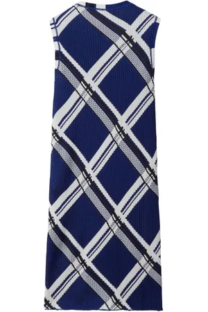 Burberry Check Motif Silk Dress