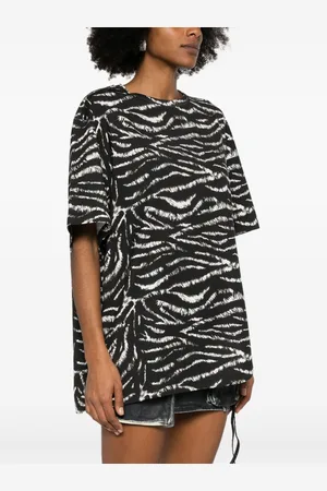 The Attico Zebra Print Cotton T-shirt