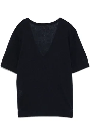 Closed Cotton And Linen V-necked T-shirt