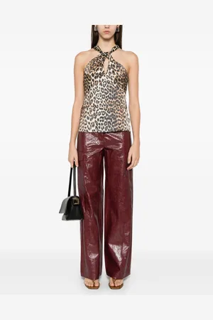 Ganni Leopard Print Top