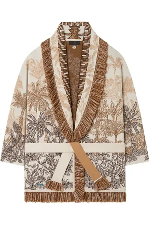 Alanui Jungle Toile De Jouy Wool Blend Cardigan