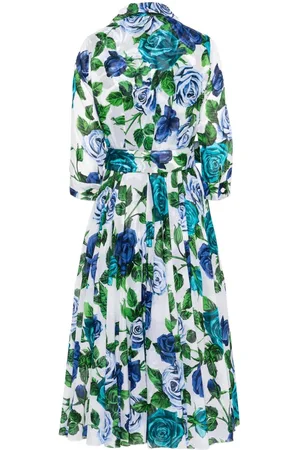 SAMANTHA SUNG Aster Printed Cotton Shirtdress