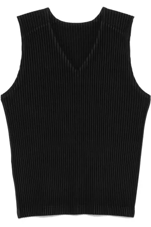 Issey Miyake Pleated V-necked Vest