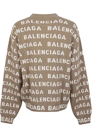 Balenciaga Allover Logo Crewneck Sweater