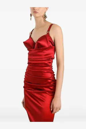 Dolce & Gabbana Draped Satin Midi Dress