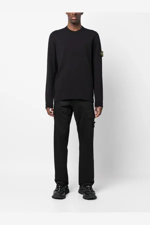Stone Island Logo Cotton Crewneck Sweater