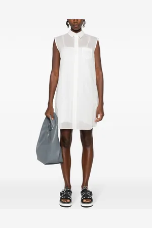 SACAI Cotton Blend Chemisier Dress