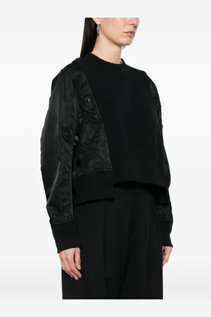 SACAI Cotton And Nylon Crewneck Sweater