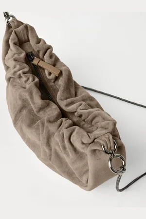 Brunello Cucinelli Suede Hobo Brioche Handbag