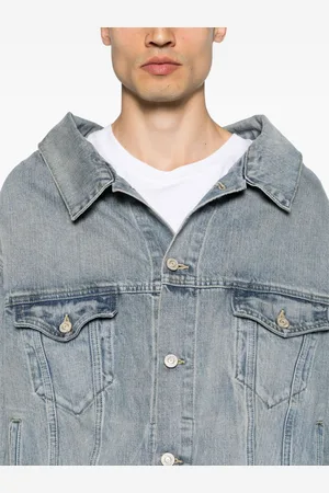 Balenciaga Off Shoulder Denim Jacket