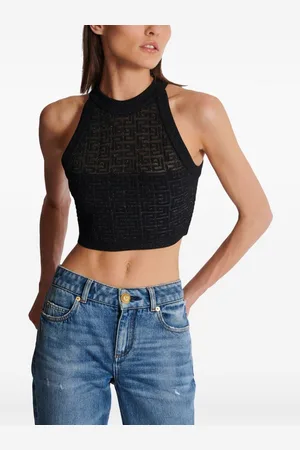 Balmain Monogram Halterneck Top