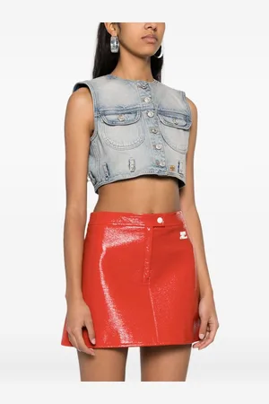 Courrèges Denim Cropped Vest