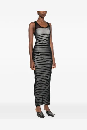 Jean Paul Gaultier Mariniere Print Long Dress