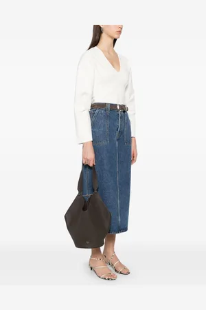 Khaite Lotus Small Leather Tote