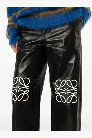 Loewe Anagram Baggy Leather Trousers