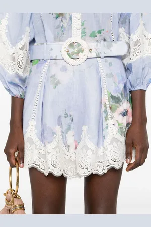 ZIMMERMANN Everley Printed Linen Shorts