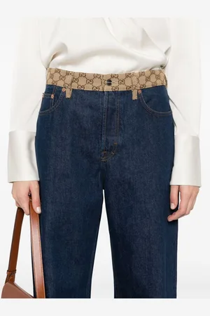 Gucci Gg Detail Boyfriend Denim Jeans