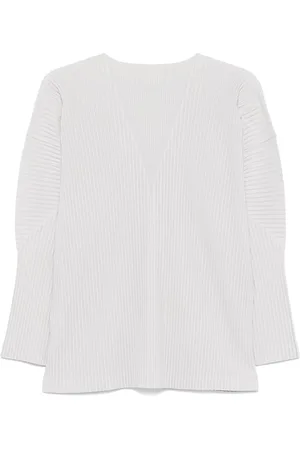Issey Miyake Pleated V-necked Cardigan