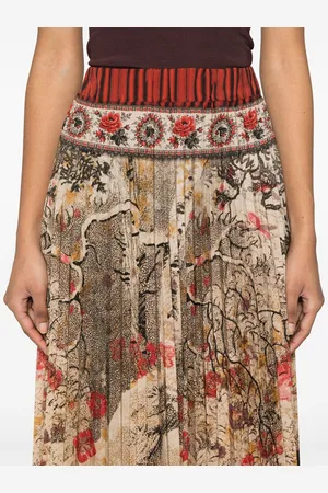 PIERRE-LOUIS MASCIA Printed Silk Pleated Skirt