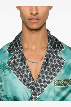 PIERRE-LOUIS MASCIA Printed Silk Double-breasted Jacket