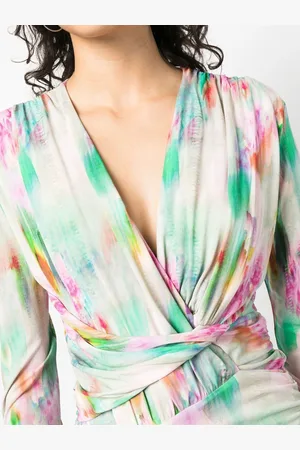 IRO Printed Wrap Silk Blend Top