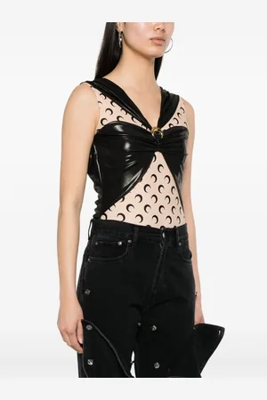 Marine Serre Draped Viscose Bodysuit