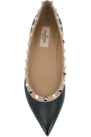 VALENTINO GARAVANI Rockstud Leather Ballet Flats