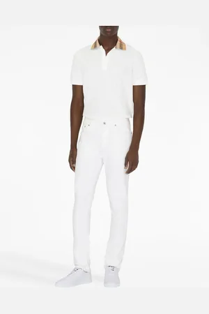 Burberry Check Collar Cotton Polo Shirt