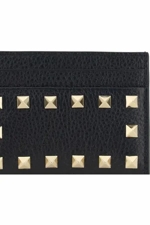VALENTINO GARAVANI Rockstud Leather Card Case