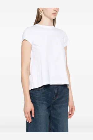 SACAI Pleated Back Cotton T-shirt