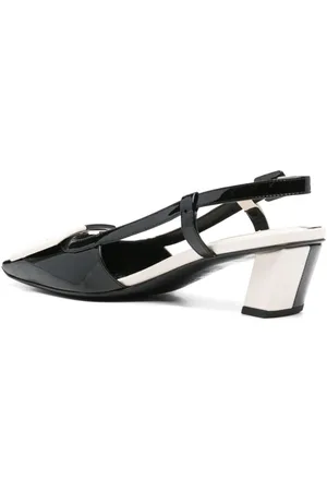 Roger Vivier Belle Vivier Leather Slingback Pumps