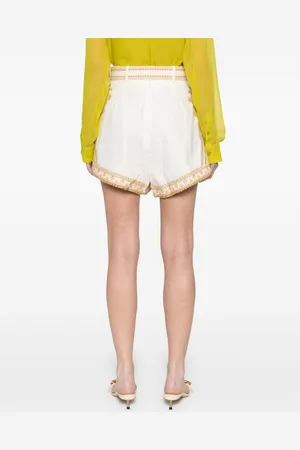 ZIMMERMANN Embroidered Linen Shorts