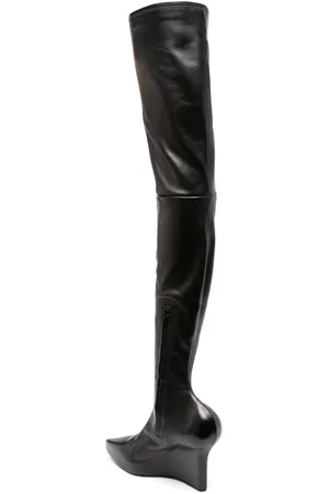Givenchy Leather Over The Knee Heel Boots
