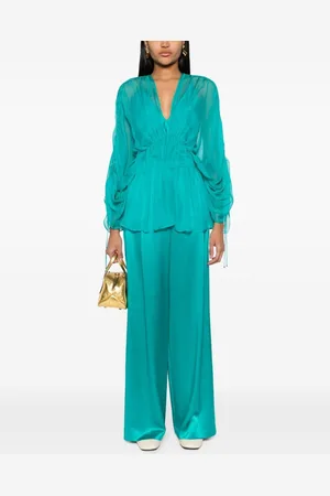 Max Mara Satin Wide-leg Silk Trousers
