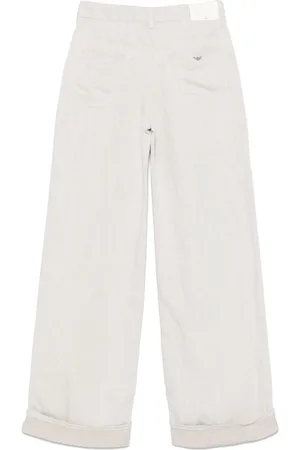 Emporio Armani Linen Blend Wide-leg Jeans