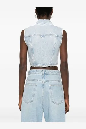 Sportmax Denim Cotton Cropped Vest