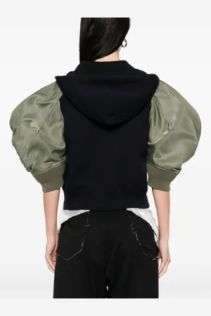 SACAI Cotton And Nylon Zipped Hoodie