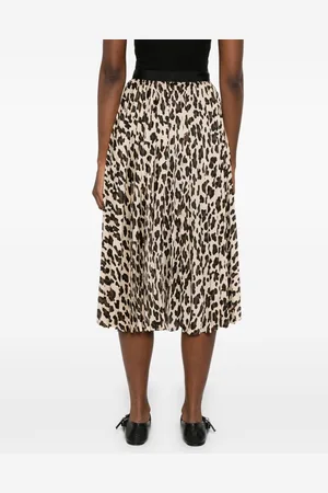 SACAI Leopard Print Midi Skirt
