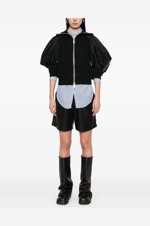 SACAI Cotton And Nylon Zipped Hoodie