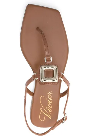 Roger Vivier Viv By The Sea Leather Thong Sandals