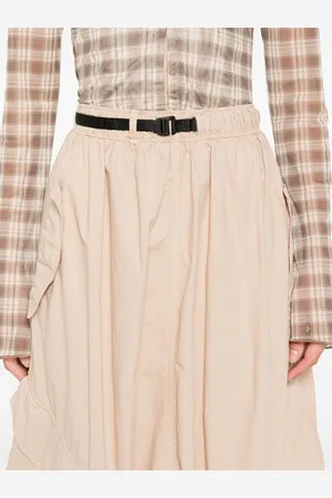 White Sand Cotton Midi Skirt