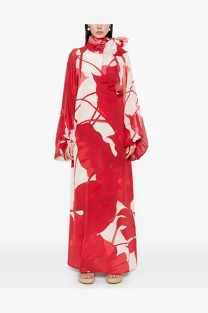 F.R.S For Restless Sleepers Printed Silk Long Dress