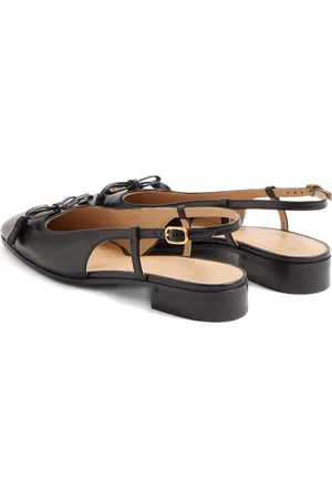 VALENTINO GARAVANI Vale Du Roi Leather Slingback Ballets