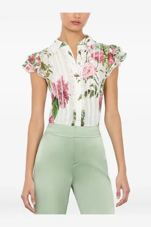 ALICE+OLIVIA Minda Silk Blouse
