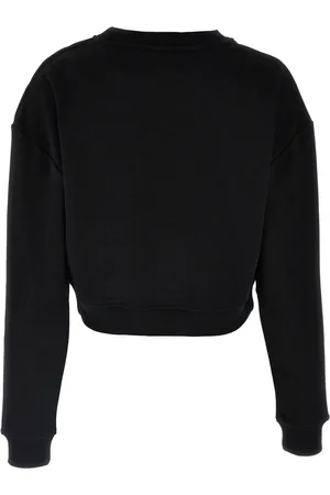 Balmain Logo Organic Cotton Cropped Sweatshirt