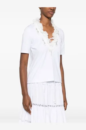 ERMANNO SCERVINO Lace Detail Cotton T-shirt