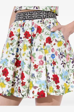 ALICE+OLIVIA Haven Lin And Cotton Mini Skirt