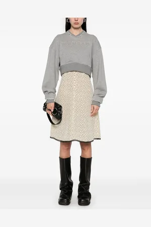 Alexander McQueen Logo Cotton Cropped Sweatshirt