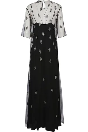 Fendi Embroidered Tulle Maxi Dress