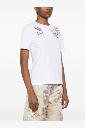 ERMANNO SCERVINO Lace Detail Cotton T-shirt